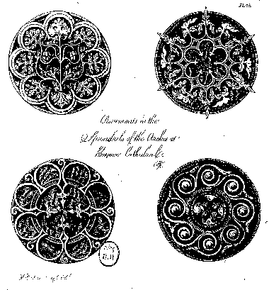 Ornaments in the Spandrils of the Arches in Bayeux Cathedral