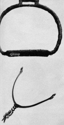 [Illustration: Seventeenth-century spur and stirrup excavated at jamestown.]