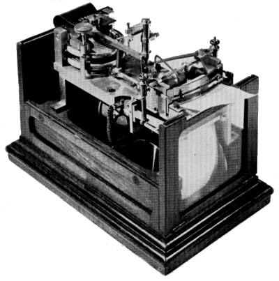 Figure 8.—Hipp's registering aneroid barometer, with a telegraphic
printer. (USNM 314544; Smithsonian photo 46740-D.)