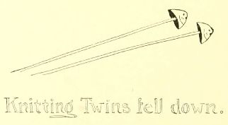 Knitting Twins fell down.